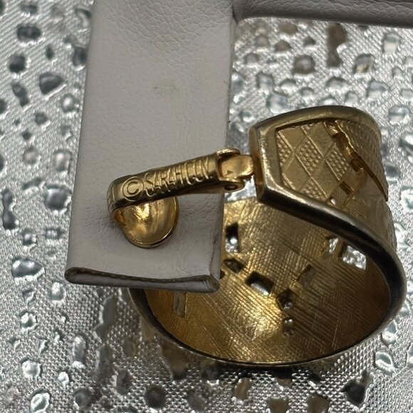 Sarah Coventry Vintage Gold-Tone Textured & Cutout Clip-On Earrings Retro - Picture 8 of 8